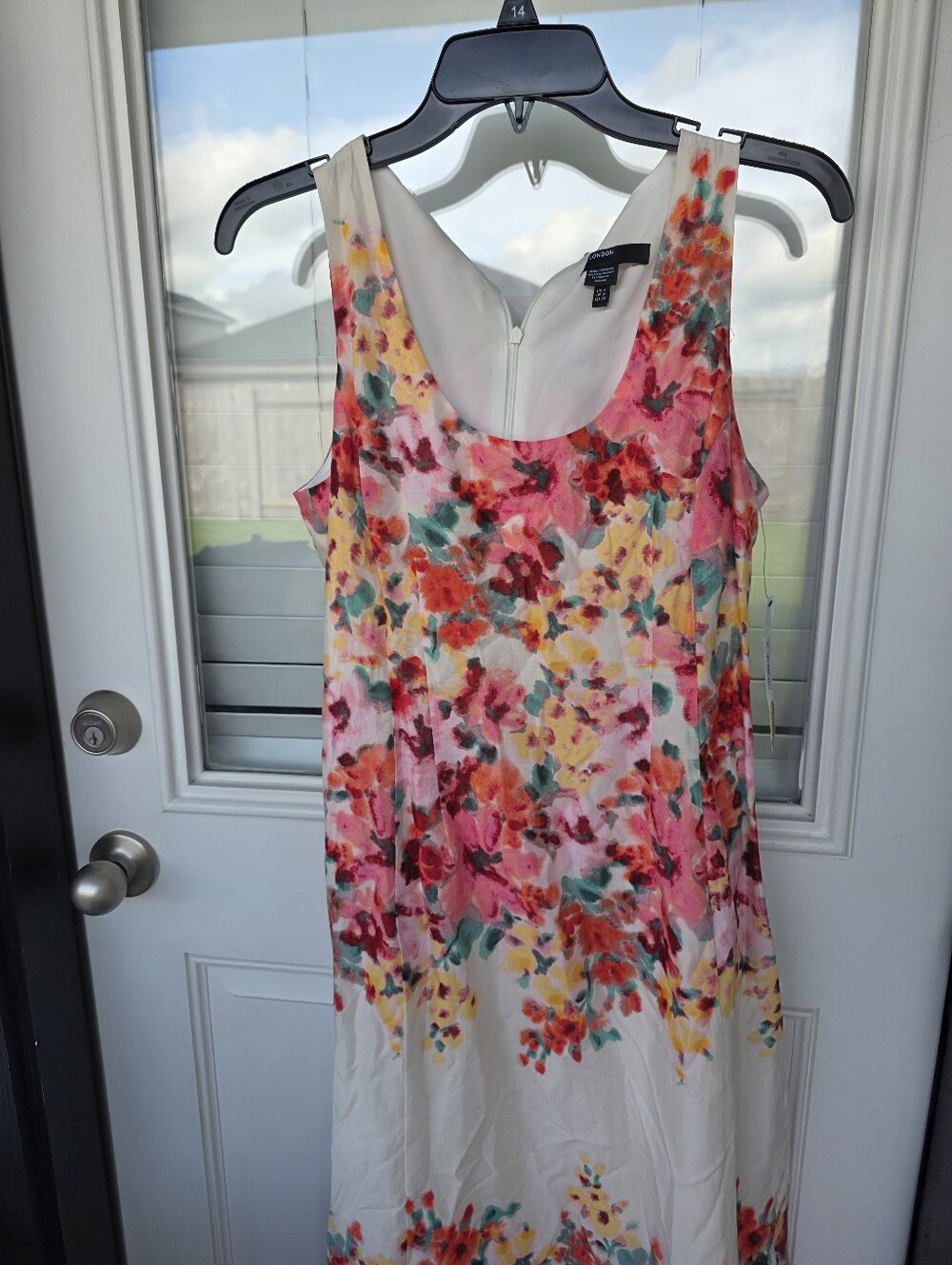 Maggy London Floral Midi Dress Size 4 Sleeveless Fit & Flare Pink Multicolor NWT - Picture 4 of 10